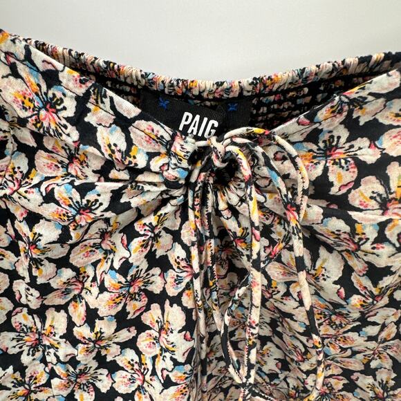 Paige NWT Azul Smocked Back Puff Sleeve Blouse Top in Black Multi // S - Picture 8 of 15